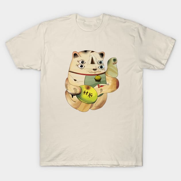 Maneki Neko T-Shirt by Yosoypetunia